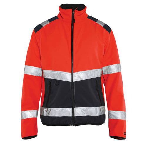 High Vis Light Softshell Jakke High Vis Rød/Sort - Blåkläder