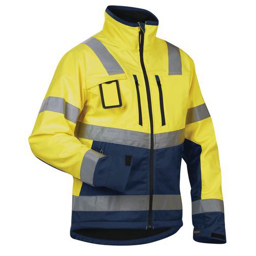 High Vis Softshell Jakke High Vis Gul/Marineblå - Blåkläder