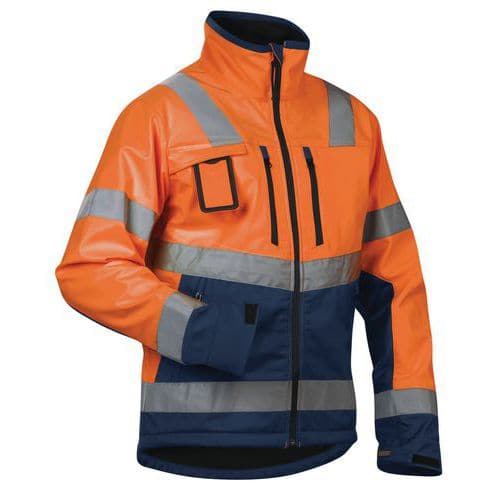 High Vis Softshell Jakke High Vis Orange/Marineblå - Blåkläder