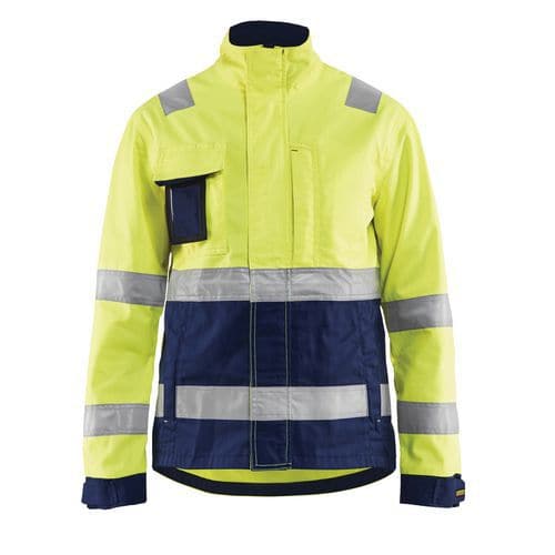 Dame High Vis Jakke High Vis Gul/Marineblå - Blåkläder