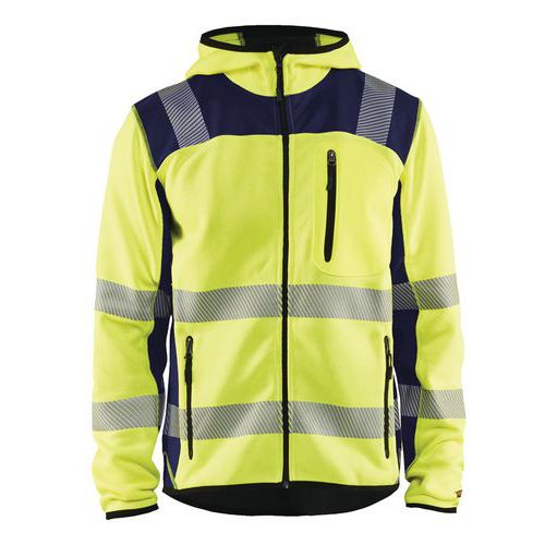 High Vis Strikket Softshell Jakke High Vis Gul/Marineblå - Blåkläder