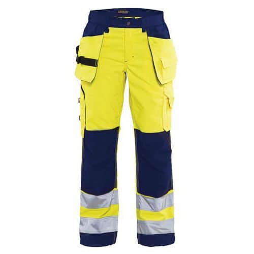 Dame High Vis Buks med sømlommer High Vis Gul/Marineblå - Blåkläder