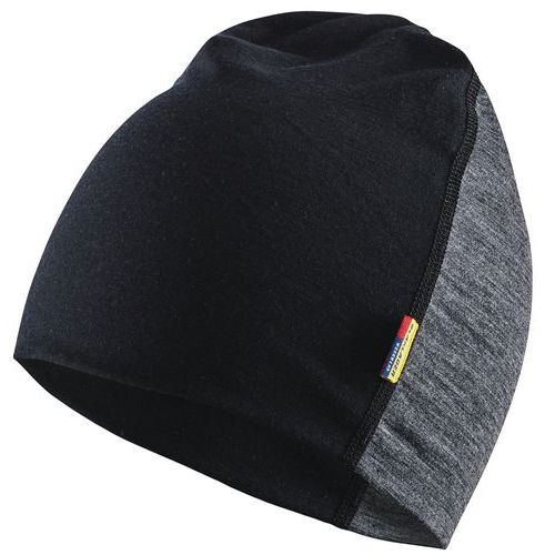 Merino Beanie Mellemgrå/Sort - Blåkläder