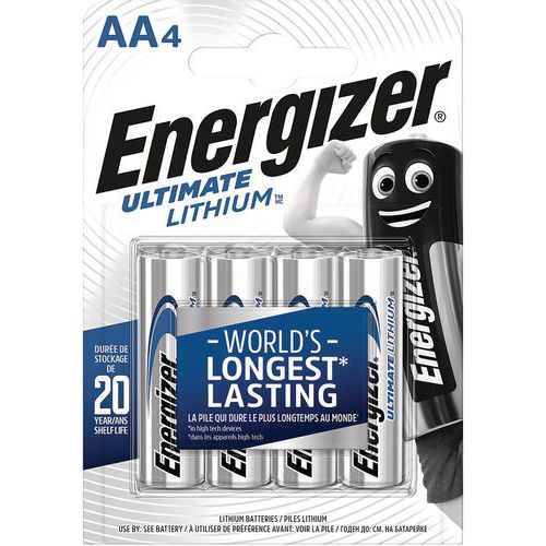 Ultimate litiumbatteri - AA/LR6 - 1,5 V - Pakke med 4 - Energizer