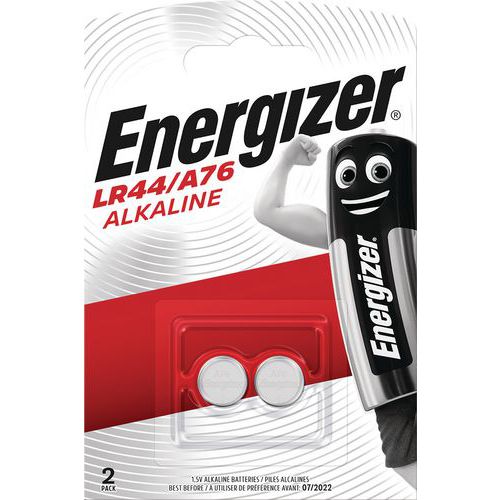 Alkalisk flerfunktionsbatteri til regnemaskiner, ure m.m. - LR44 - Pakke med 2 - Energizer