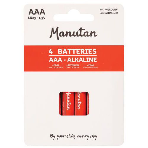 Alkalisk batteri AAA/LR03 - 4-pak - Manutan Expert