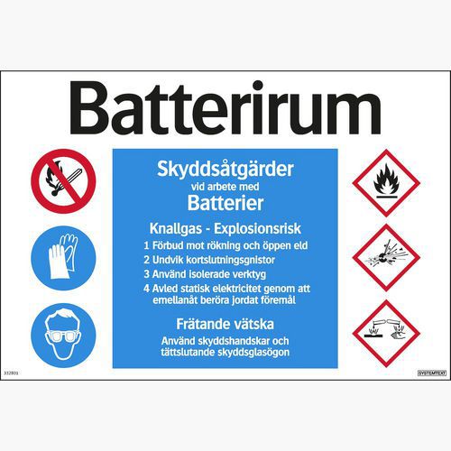 Skilt Batterirum