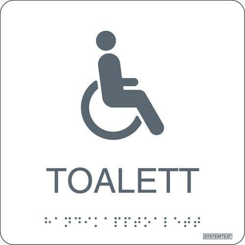 Skilt Taktil handicaptoilet hvid