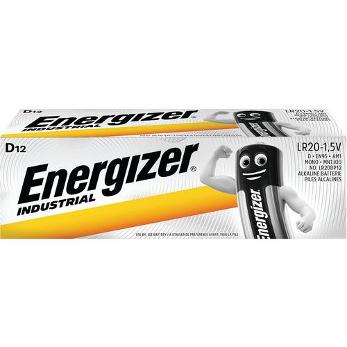 Industrielt alkalisk LR20-batteri - Pakke med 12 - Energizer