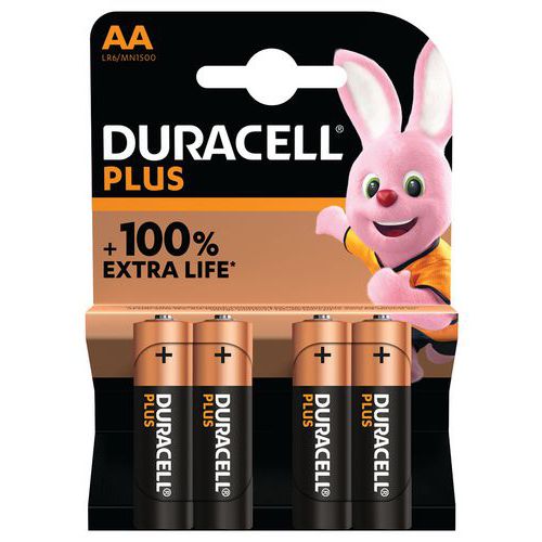 Plus 100% alkalisk AA-batteri - 4 - 8 eller 12 enheder - Duracell