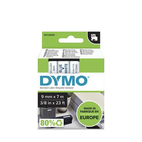 D1-tapekassette, bredde 9 mm – Dymo