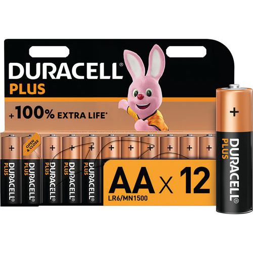 Plus 100% alkalisk AA-batteri - 4 - 8 eller 12 enheder - Duracell