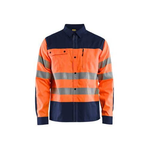 High Vis Skjorte High Vis Orange/Marineblå - Blåkläder