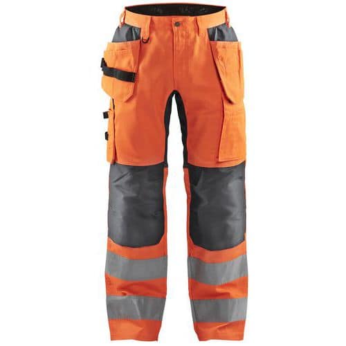 High Vis Buks med stretch High Vis Orange/Mellemgrå - Blåkläder