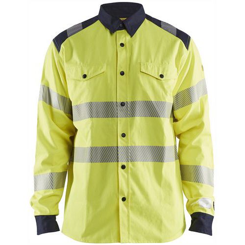 Multinorm Skjorte Inherent High Vis Gul/Marineblå - Blåkläder